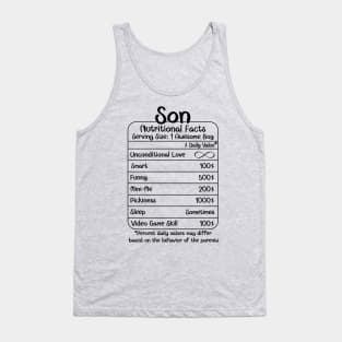 Son Nutritional Facts (for Light Shirts) Tank Top